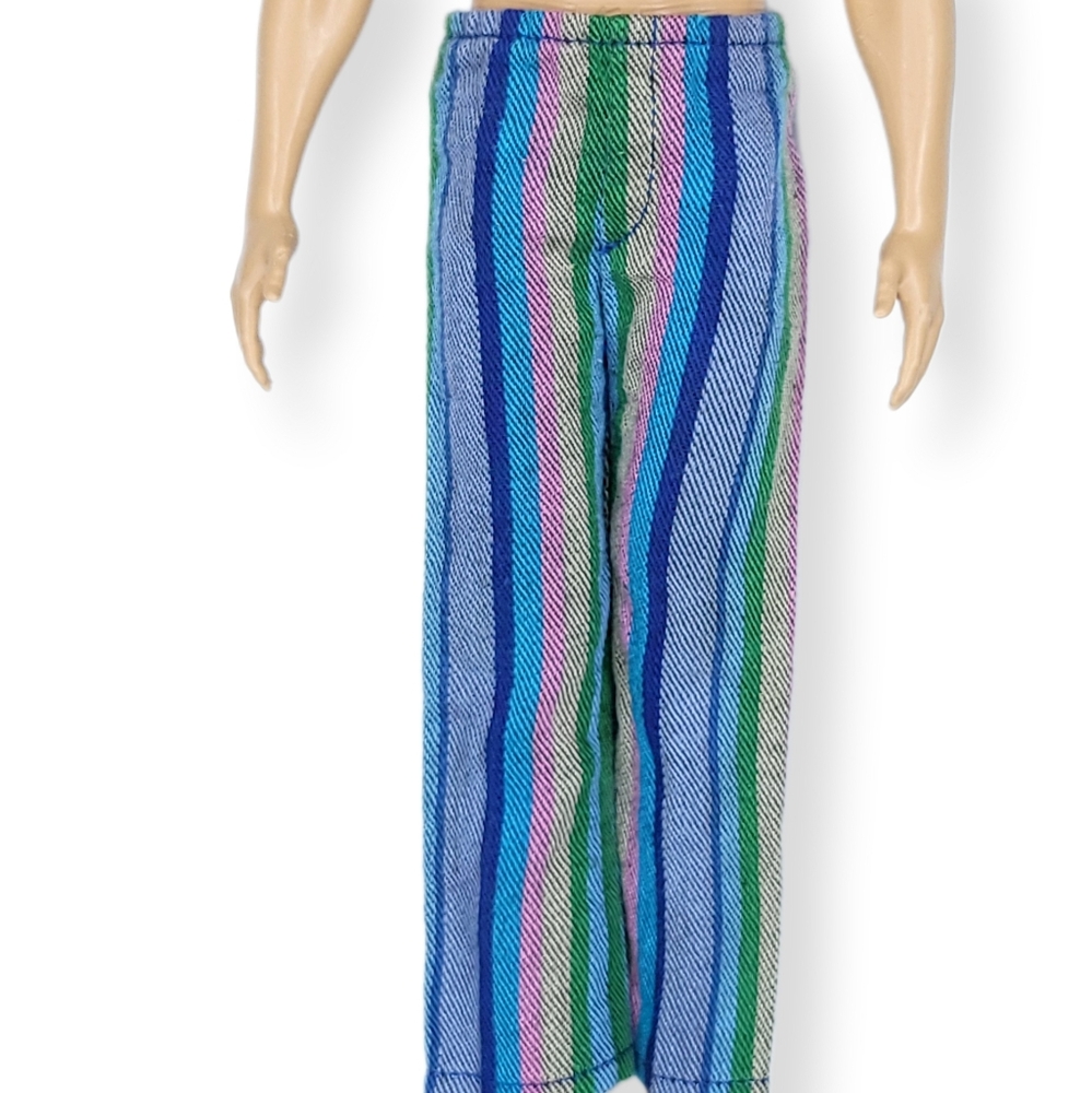 Barbie Ken 1970 Sears Casual All-Stars Pants Blue Striped MOD Straight Leg #1514